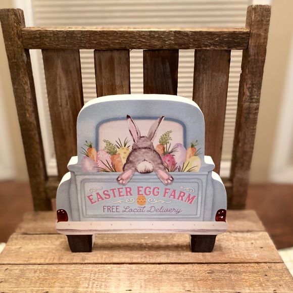 Vintage Farmhouse Easter Egg Farm Truck Sign, Easter Bunny Carrots & Easter Eggs - Picture 10 of 12